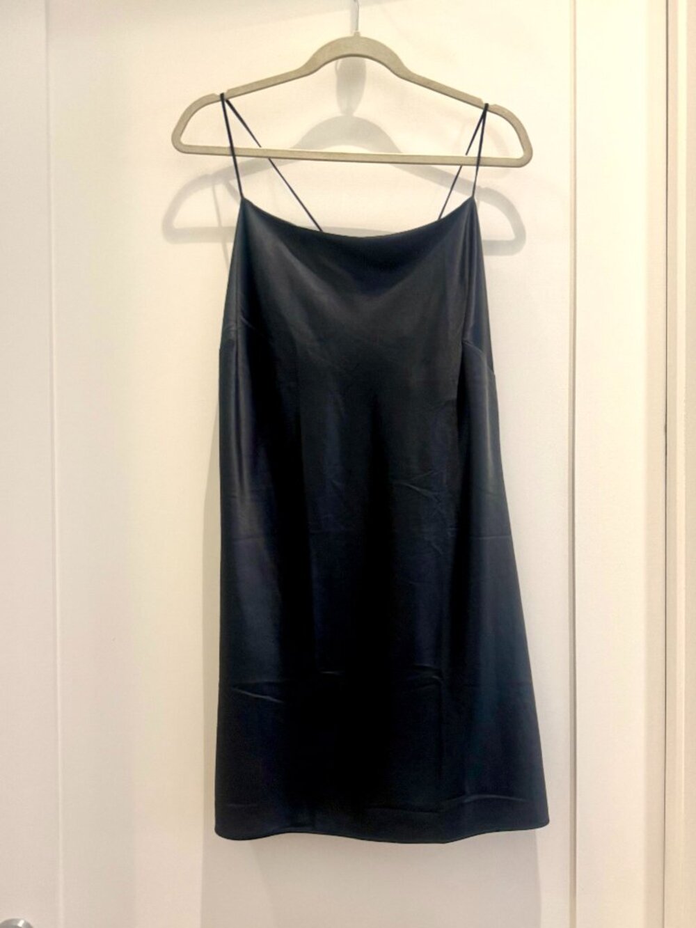 Parade Satin Slip Dress / Nightdress – Black (2XL)